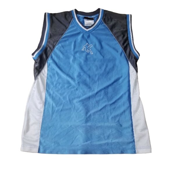 Andi Sleeveless Basketball Jersey Tank Mens Sz XL Blue and Grey Sports Shirt - Picture 5 of 6